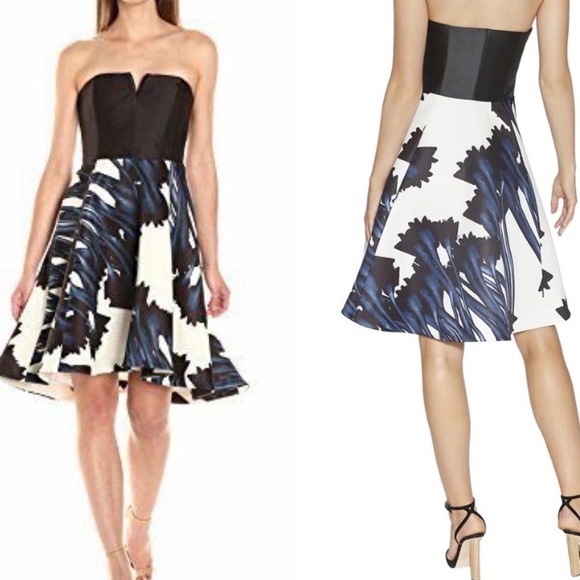 NWT! $395 Halston Heritage Strapless Dress - Size 10 - Ink Crocus NEW WITH TAGS! - Picture 3 of 16